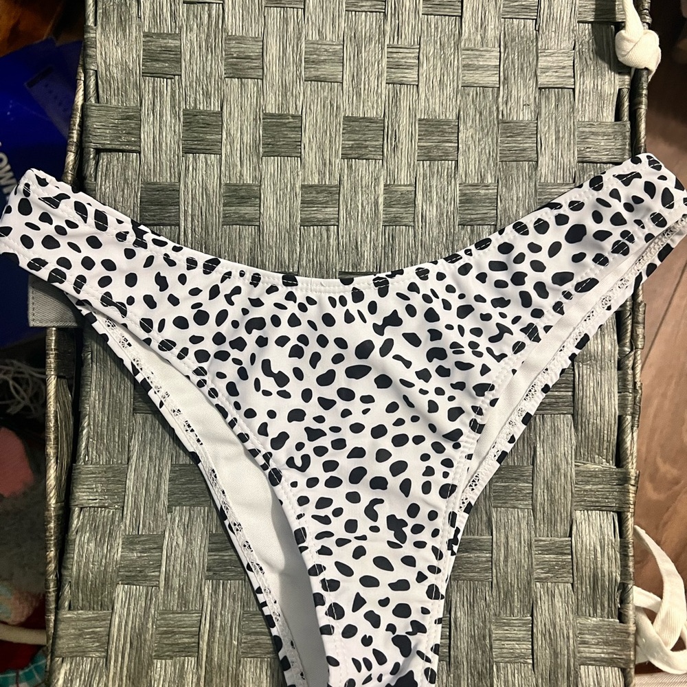 Black and White Spotted Bikini Bottom